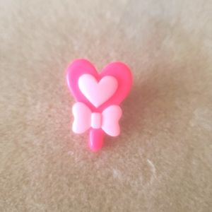 Pink Heart Lollipop Croc Charm